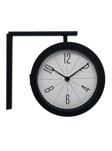 relaxdays Bahnhofsuhr in Schwarz - (B)28 x (H)25 x (T)8,5 cm