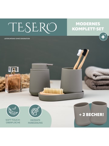 eluno Bad-Accessoires Set TESERO 5tlg. ca. 8,5 x 12 x 9 cm (B/H/T)