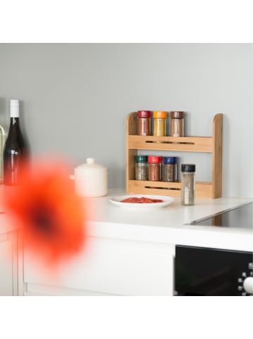 relaxdays Gewürzregal in Natur - (B)31x (H)26 x (T)6 cm