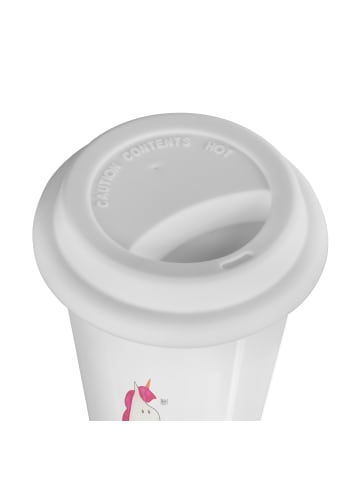 Mr. & Mrs. Panda Thermobecher Einhorn Sekt mit Spruch in Weiß