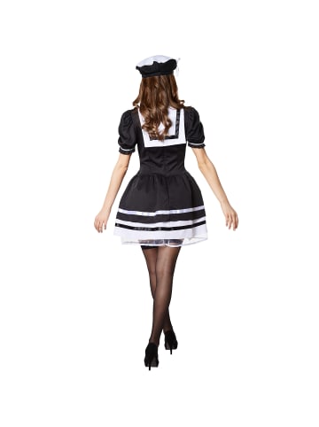 tectake Figurbetontes Marinekostüm in Schwarz und Weiß, schwarz/weiß