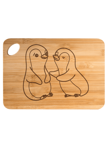 Mr. & Mrs. Panda snackbrett Pinguine trösten ohne Spruch in Braun