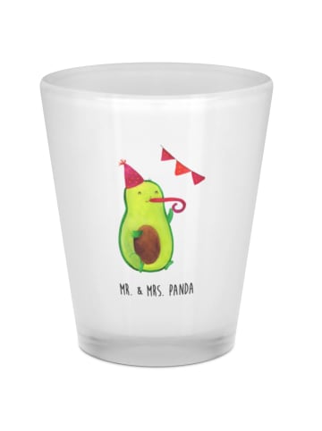 Mr. & Mrs. Panda Schnapsglas Avocado Party Zeit ohne Spruch in Transparent
