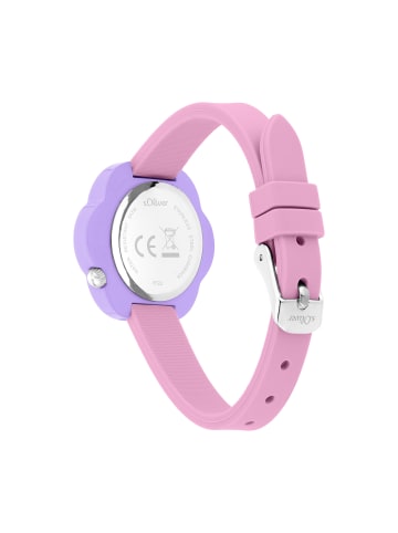 s.Oliver Armbanduhr Flower in rosa