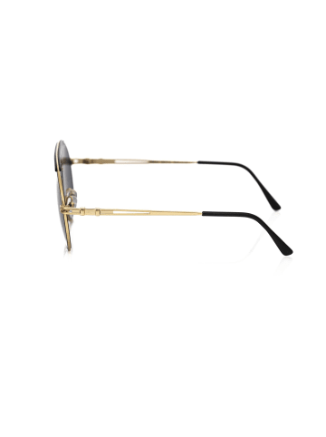 Frankie Morello Schwarz Metallic Herren Sonnenbrille Schild