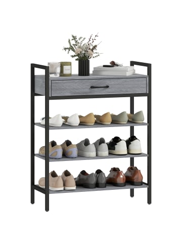 HOMCOM Schuhregal-70L x 30B x 87,6H cm-Grau