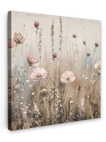 MuchoWow Leinwand Bilder Blumenfeld