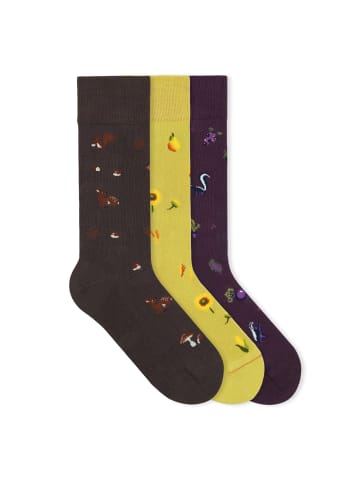von Jungfeld Gemusterte Socken Icons Socken-Set in Wilderness