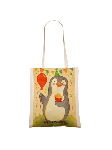 Mr. & Mrs. Panda Tote Bag Pinguin Geburtstag Design ohne Spruch in Weiß