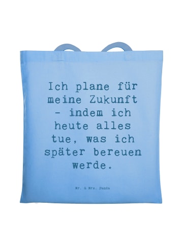 Mr. & Mrs. Panda Tasche Spruch Lebensziele und Abenteuer mit Spruch in Sky Blue