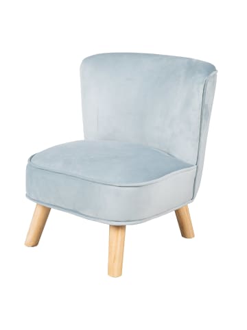 roba Kindersessel 'Lil Sofa', bequem, Holzfüße & Samtstoff Sky/Hellblau
