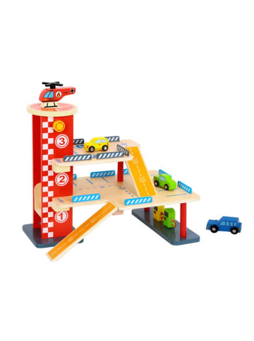 Tooky Toy Holz-Parkhaus TL698, 22-tlg in bunt