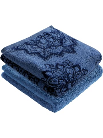 Erwin Müller Frottier, Jacquard Duschtuch 2er-Pack Bühl in blau