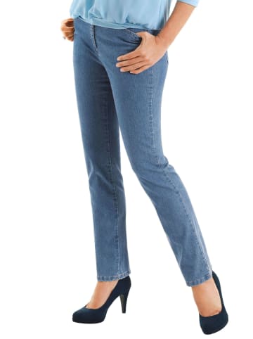 GOLDNER Kurzgröße:  Denimhose mit Stretchkomfort in hellblau