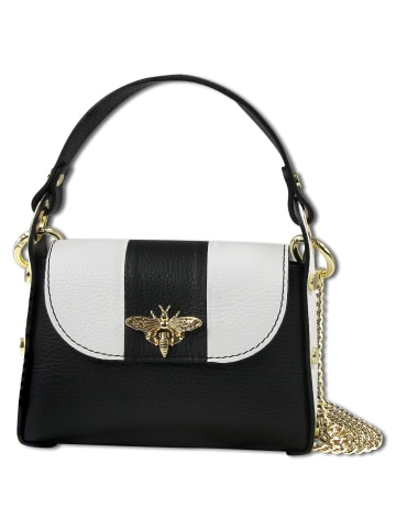Toscanto Leder Umhängetasche Toscanto Tasche schwarz, weiß ca. 19cm