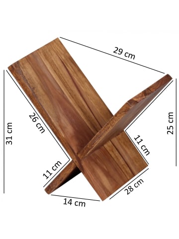 FineBuy Zeitungsständer in Braun / Sheesham / 29x28x31