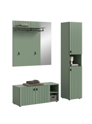 ebuy24 Garderobenmöbel Station Staubgrün 161 x 37 cm