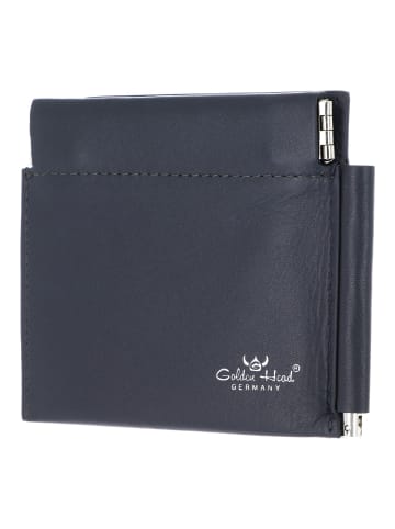 Golden Head Polo Geldbörse Leder 10 cm Geldscheinklammer in marineblau