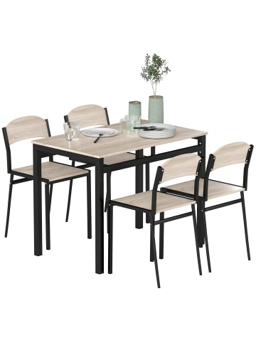 HOMCOM Essgruppe-100L x 63B x 76,5H cm-Eiche