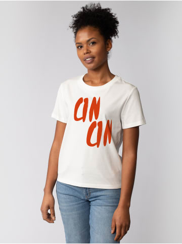 wat? Apparel T-Shirt Cin Cin in Off White