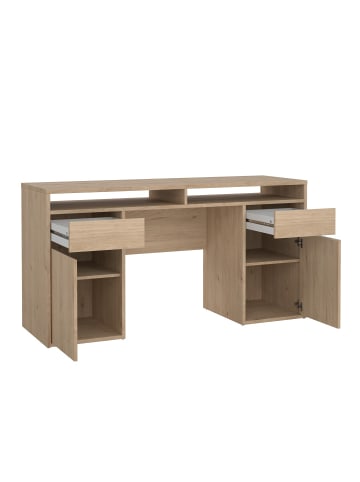 ebuy24 Schreibtisch FunctionPlus Nussbaum 149 x 48 cm