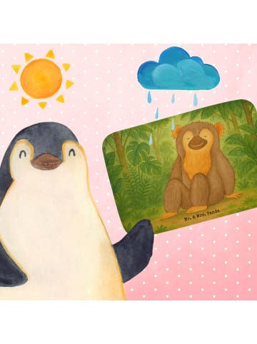 Mr. & Mrs. Panda Badteppich Affe Design ohne Spruch in Weiß