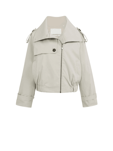 YAYA SHORT BOMBER JACKET WITH TRENCH DETAILS in Slate Grey
