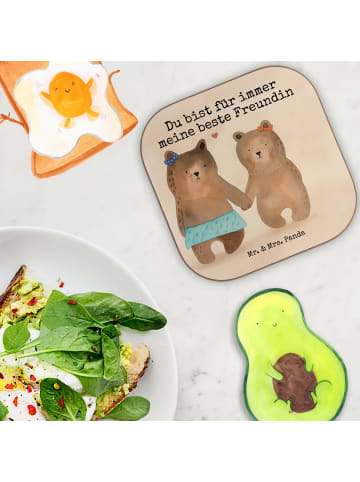 Mr. & Mrs. Panda Untersetzer Tasse Bär Freundin Design mit Spruch in Weiß