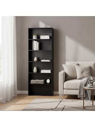 relaxdays Bücherregal in Schwarz - (B)60 x (H)178,5 x (T)24 cm