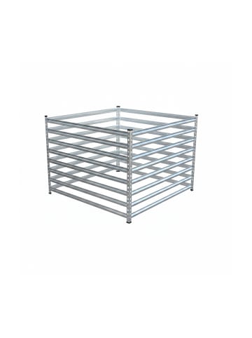 relaxdays Komposter in Silber - (B)100 x (H)90 x (T)100 cm