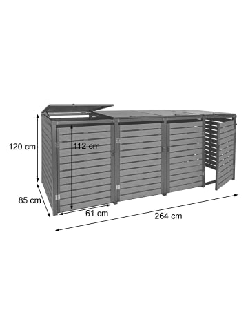 MCW 4er Mülltonnenverkleidung K14, Anthrazit