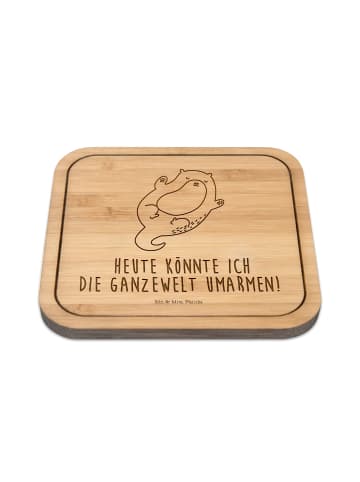 Mr. & Mrs. Panda Glasuntersetzer Otter Umarmen mit Spruch in Transparent