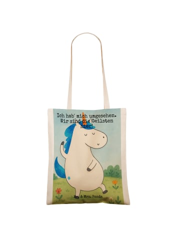 Mr. & Mrs. Panda Tragetasche Einhorn Mann Design mit Spruch in Weiß