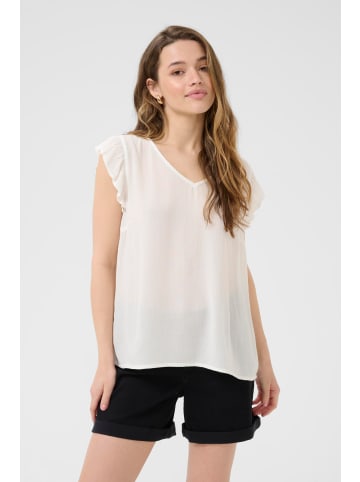 Kaffe Kurzarm-Bluse KAciara Regular fit in Chalk