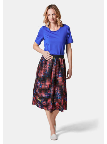 GOLDNER Kurzgröße:  Ausbrenner-Rock in schwarz / koralle / gemustert