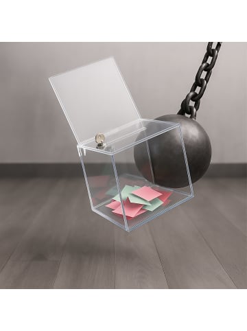 relaxdays Losbox in Transparent - (B)21 x (H)40,5 x (T)25 cm