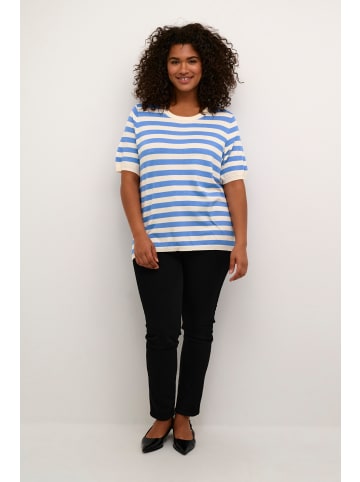 KAFFE curve Strickpullover KCmalia in Ultramarine/Turtle. Stripe