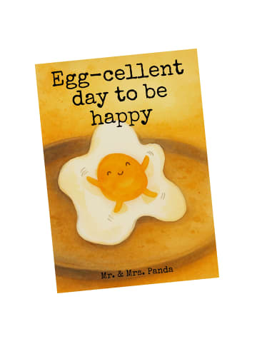 Mr. & Mrs. Panda Postkarte Spiegelei Ei Design mit Spruch in Weiß