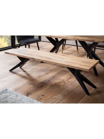 FineBuy Sitzbänk in Braun / Akazie / 175x45x45