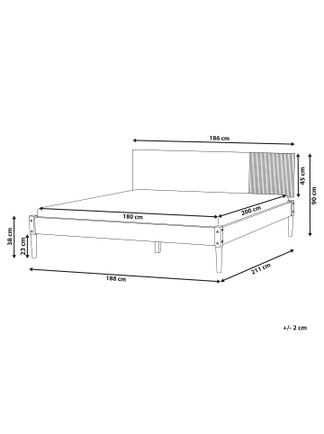 Beliani Doppelbett FLAVIGNAC in Braun - (W) 188 x (H) 90 x (L) 211 cm