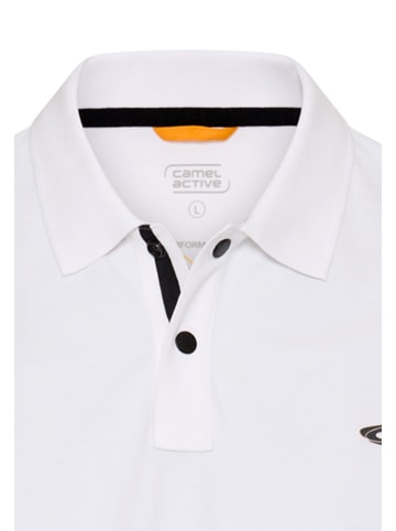 Camel Active Poloshirt mit Kontrastdetails in Weiß