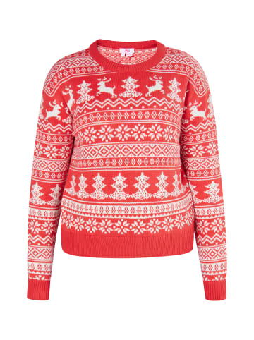 myMo X-Mas-Pullover in Rot Weiss