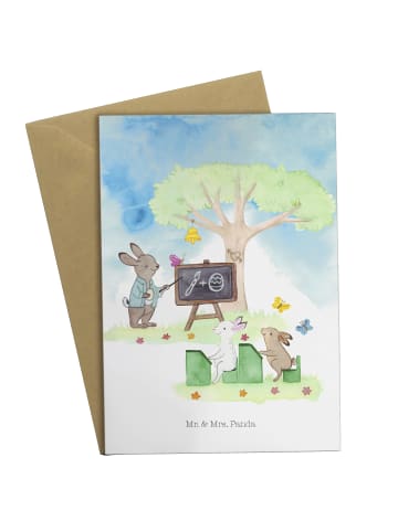 Mr. & Mrs. Panda valentinstagskarte Ostern Hasenschule ohne Spruch in Blumig