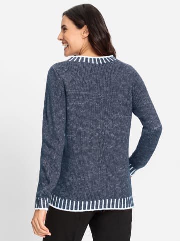 WITT WEIDEN Pullover in rauchblau-ecru-gemustert