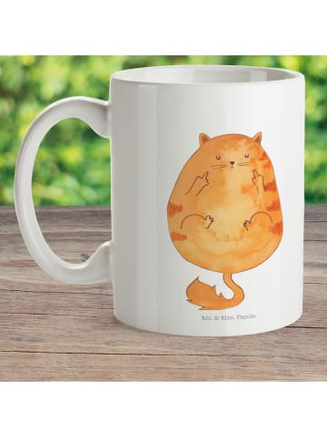 Mr. & Mrs. Panda Plastikbecher Katze Mittelfinger ohne Spruch in Weiß