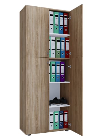 VCM  Büroschrank Bücher Ordner Aktenschrank Lona 5fach in Sonoma-Eiche (Sägerau)