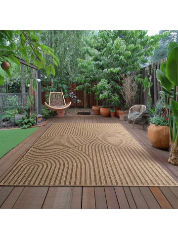 KADIMA DESIGN Teppich In-/Outdoor Jute-Optik Flachgewebe Grobe Linien Polypropylen