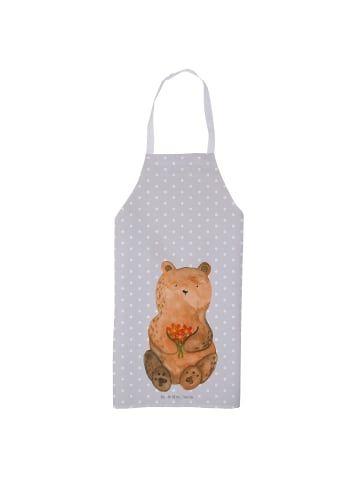 Mr. & Mrs. Panda Arbeitsschürze Bär Dankbar ohne Spruch in Grau Pastell