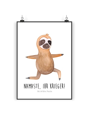 Mr. & Mrs. Panda wanddeko Faultier Yoga mit Spruch in Weiß