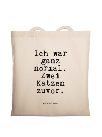 Mr. & Mrs. Panda Tragetasche Ich war ganz normal.... mit Spruch in Creme